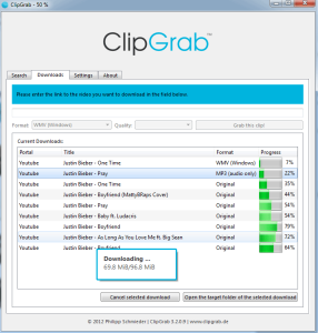 clipgrab download youtube videos screenshot 2 downloading 9 videos