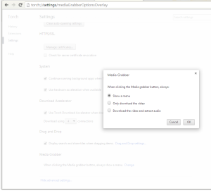 torch browser download audio video settings to be able to pick which video o audio quality to download