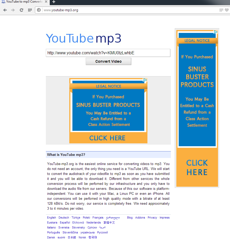 youtube-mp3.org save online video as mp3 audio-screenshot 1 initial page