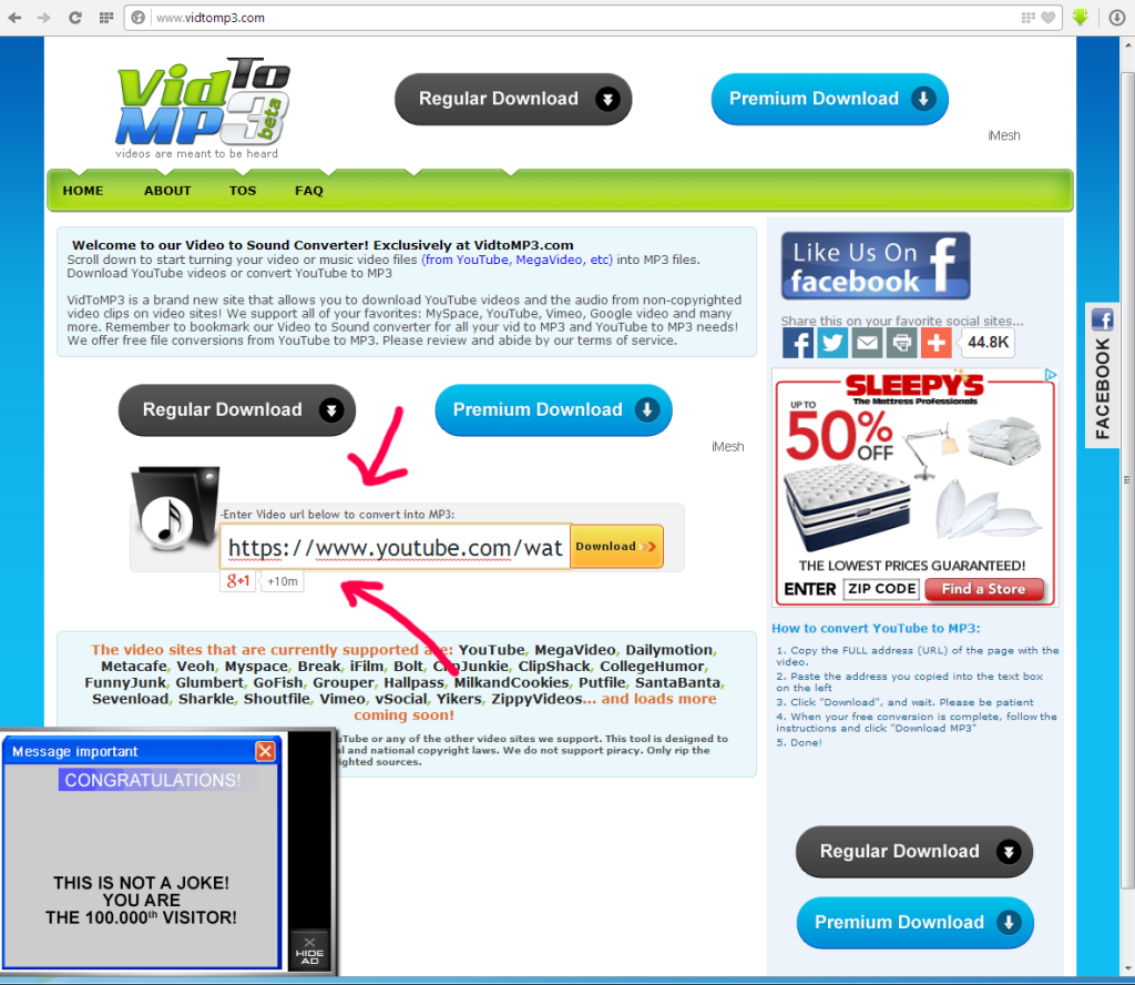 vidtomp3 review safe method save youtube videos as mp3 audio step 1 entering the video url
