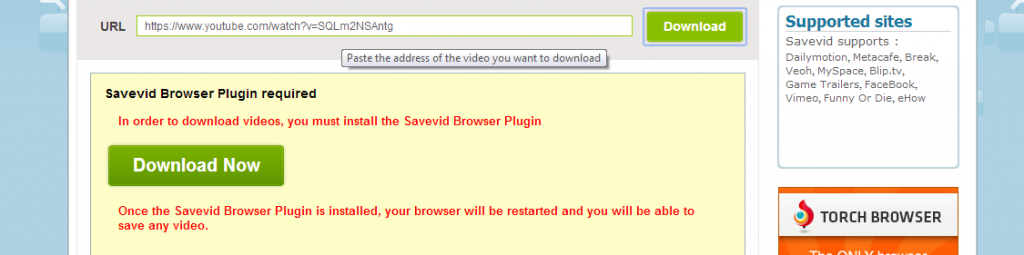 savevid.com download online video and audio trying for youtube - fail