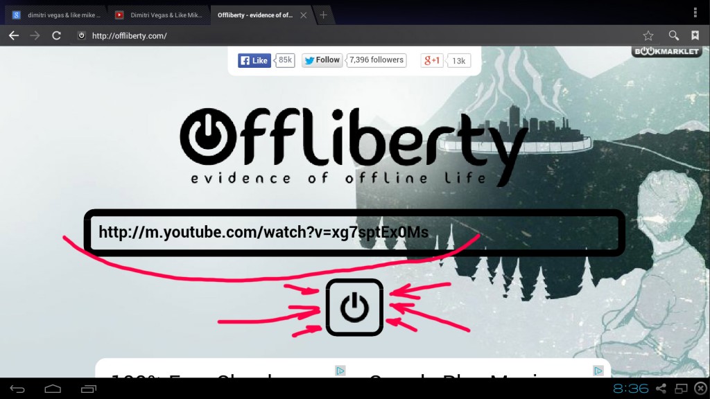 download youtube android free offliberty no app - step 6 the URL is in the box we are ready
