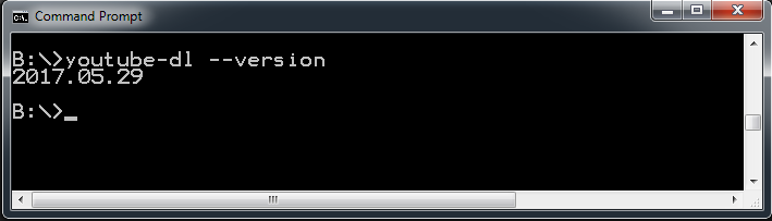 command line youtube-dl --version option output example