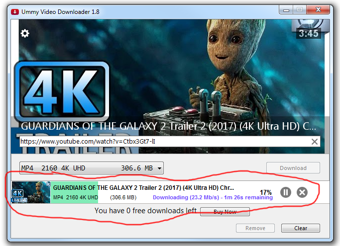 ummy video downloader step 3 actual download process 4k video