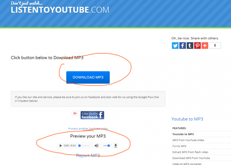listentoyoutube.com tutorial step 3 click download button or preview mp3