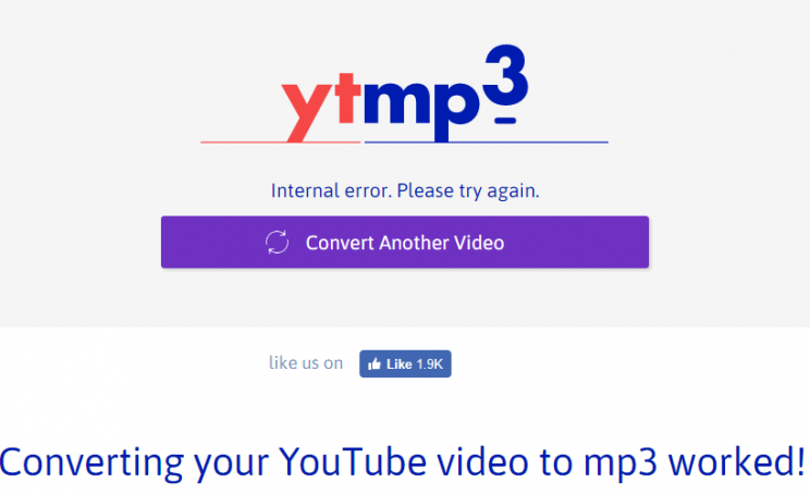ytmp3.com step3 internal error fail