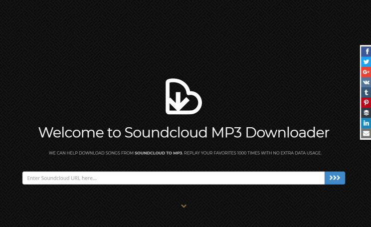 SoundcloudIntoMp3.com download tracks from soundcloud tutorial step 1 open front page