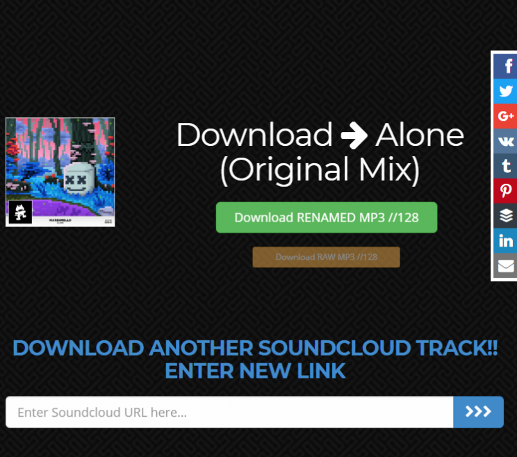 SoundcloudIntoMp3.com download tracks from soundcloud tutorial step 3 check the right info see download buttons