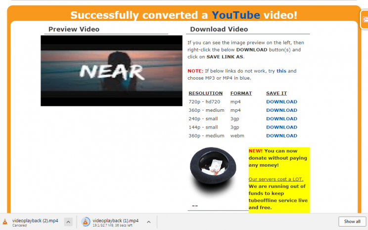 TubeOffline.com review tutorial bad user experience step 8 videoplayback.mp4 downloading proof
