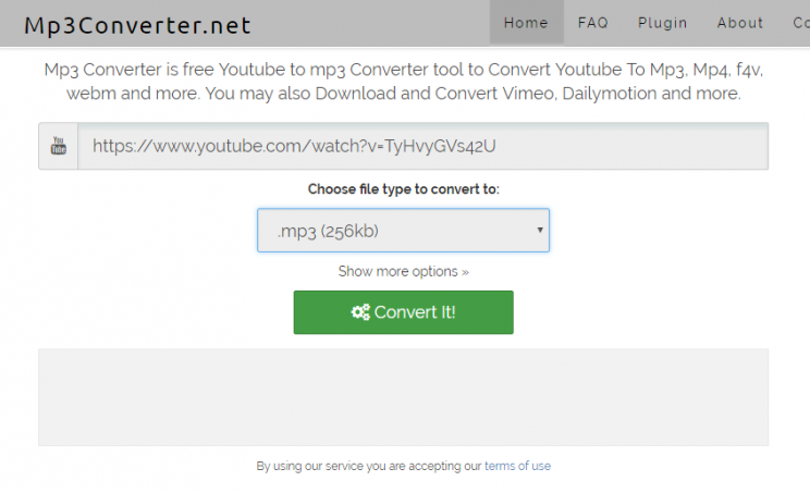 mp3converter.net save youtube a mp3 tutorial review step 2 enter video Url select audio format and quality