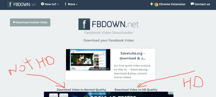 fbdown.net review tutorial download facebook video step 3 right click on download link and select save as