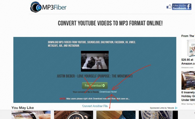 mp3fiber.com review and tutorial step 3 click on Download Now link to start mp3 download
