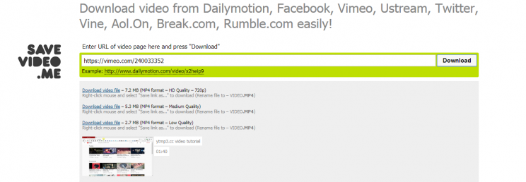 savevideo.me review tutorial no youtube step 3-try vimeo link download chose the format