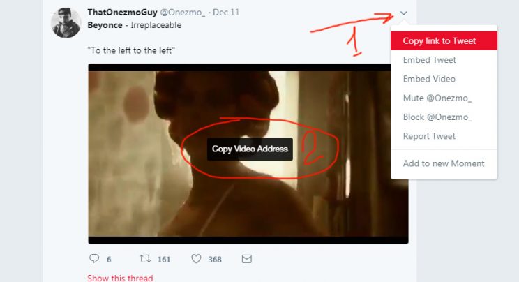 twdown.net twitter video downloader review tutorial step 1 locate and copy twitter video URL to clipboard
