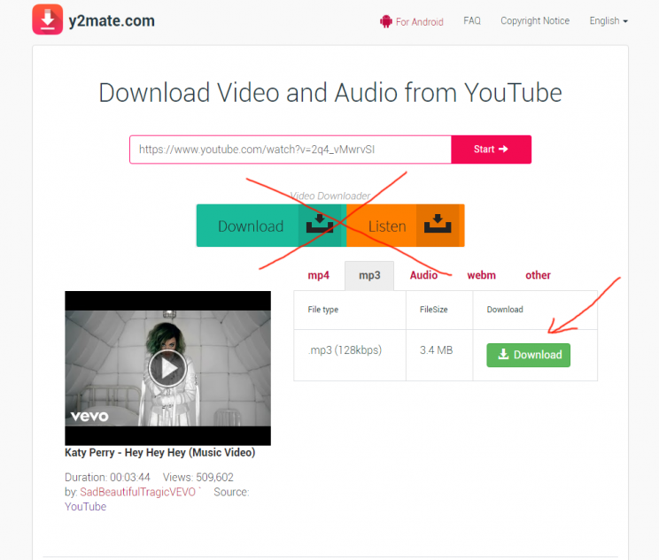 Steps To Download MP3 And Videos From  Using Y2mate