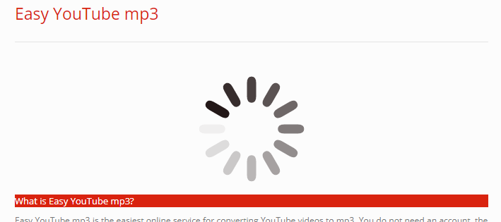 easy-youtube-mp3.com review and tutorial step 3 wait a moment while info is gathered