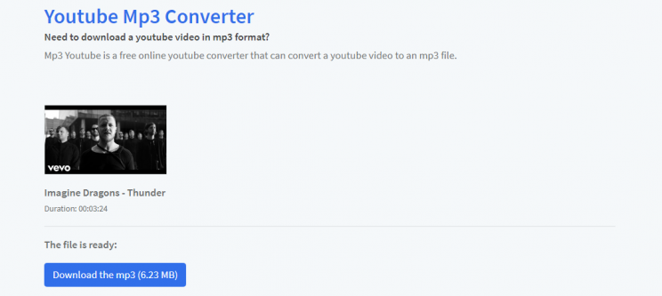 mp3-youtube.download review and tutorial step 3 file conversion is finishes now press blue button to start download