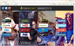 torch browser download audio video social initial screen chose from several activities rdio hulu etc