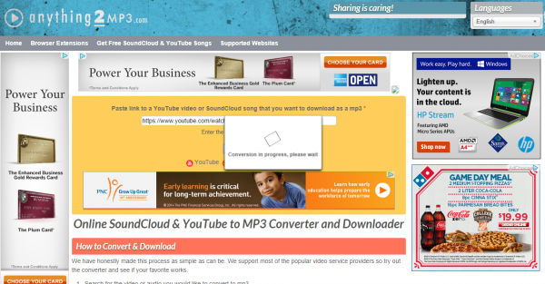anything2mp3.com anything 2 mp3 convert any online video to audio and save enter the video URL and press convert