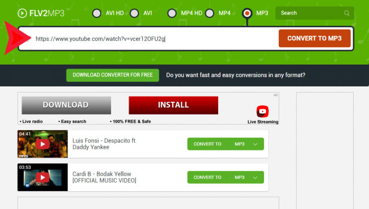 FLV2MP3 - Free YouTube Downloader and Converter