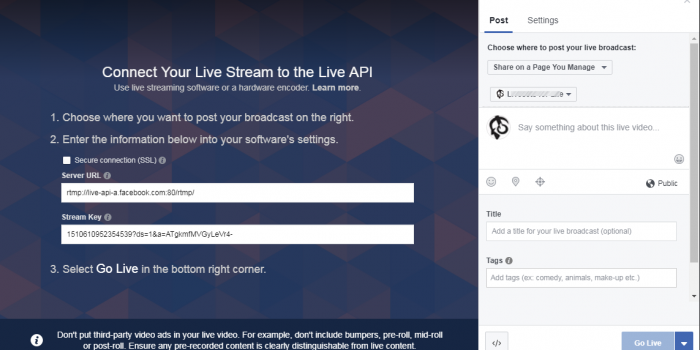 go live on facebook ffmpeg prerecorded video step 1 prepare