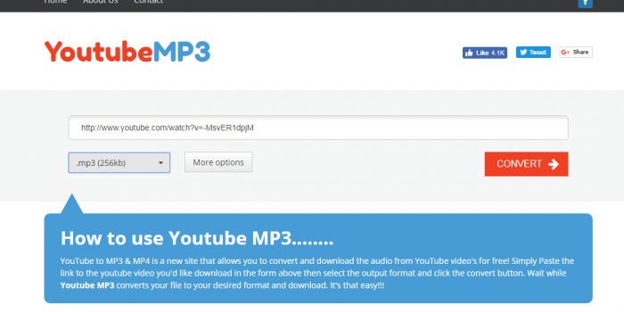 youtubemp3.to quick tutorial and review convert youtube to mp3 step 1 open front page