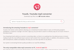 youzik.com youtube to mp3 converter tutorial step 1 front page