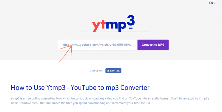ytmp3.com step1 enter youtube video link