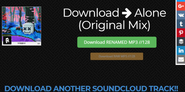 SoundcloudIntoMp3.com download tracks from soundcloud tutorial step 3 check the right info see download buttons