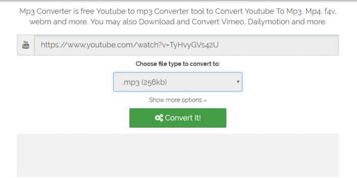 mp3converter.net save youtube a mp3 tutorial review step 2 enter video Url select audio format and quality