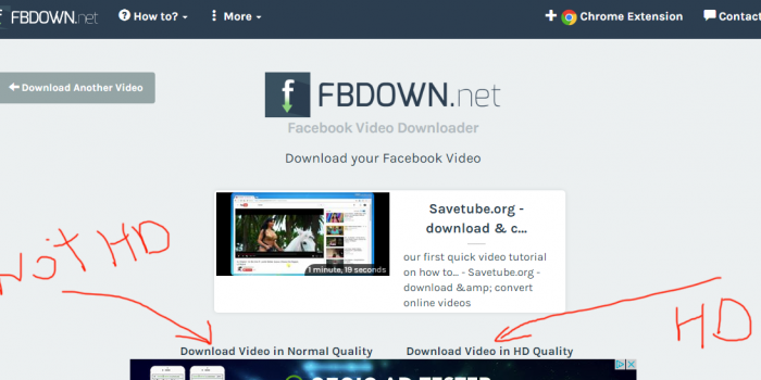 fbdown.net review tutorial download facebook video step 3 right click on download link and select save as