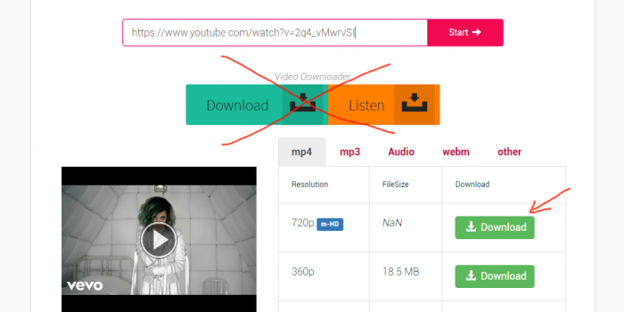 y2mate.com review youtube mp4 mp3 downloader tutorial step 2 select video download format HD 720p