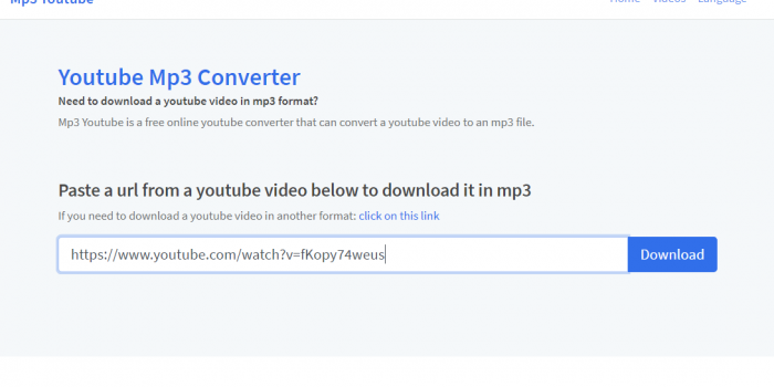 mp3-youtube.download review and tutorial step 1 open front page of the site