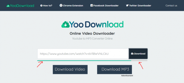yoodownload.com review and tutorial step 2 enter the video link and submit, check the progress indicator