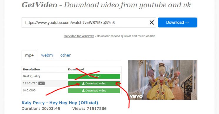 Getvideo.org Review Tutorial step 5 now go for the second option 720p HD