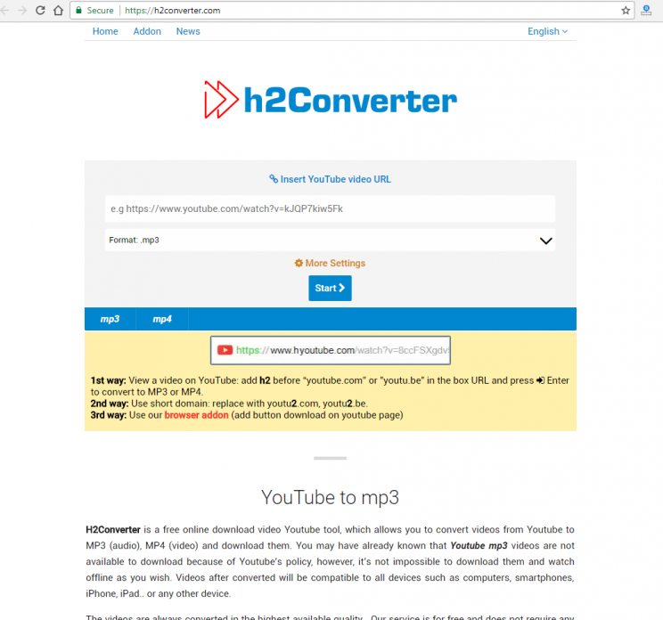 h2converter.com tutorial step 1 front page