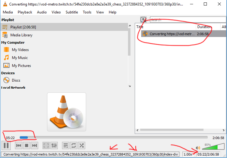 download twitch videos using vlc download in prorgess