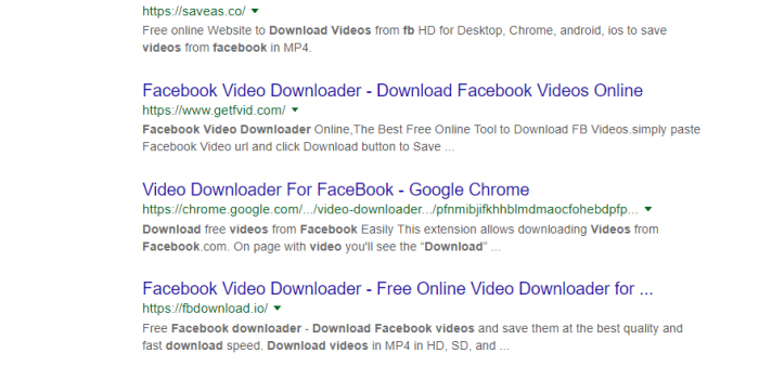 facebook video downloaders according to google