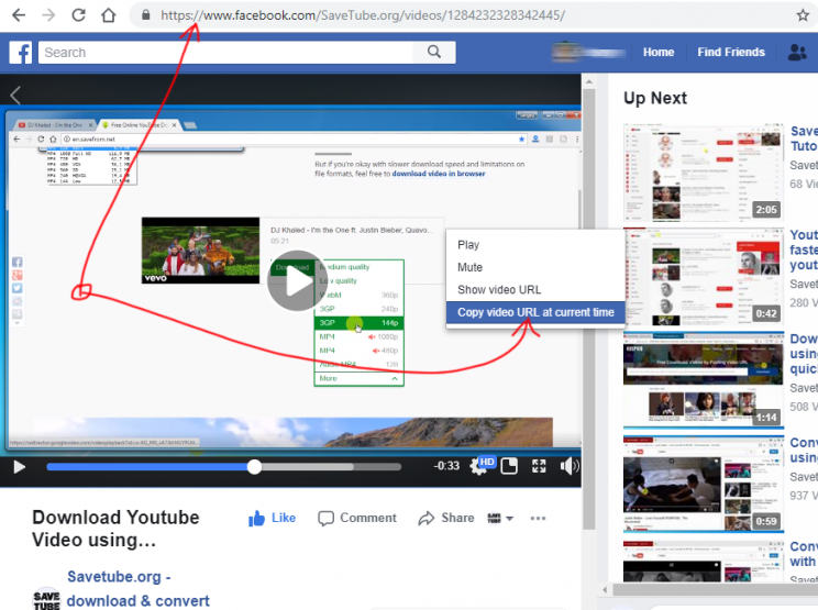  how to get facebook video url