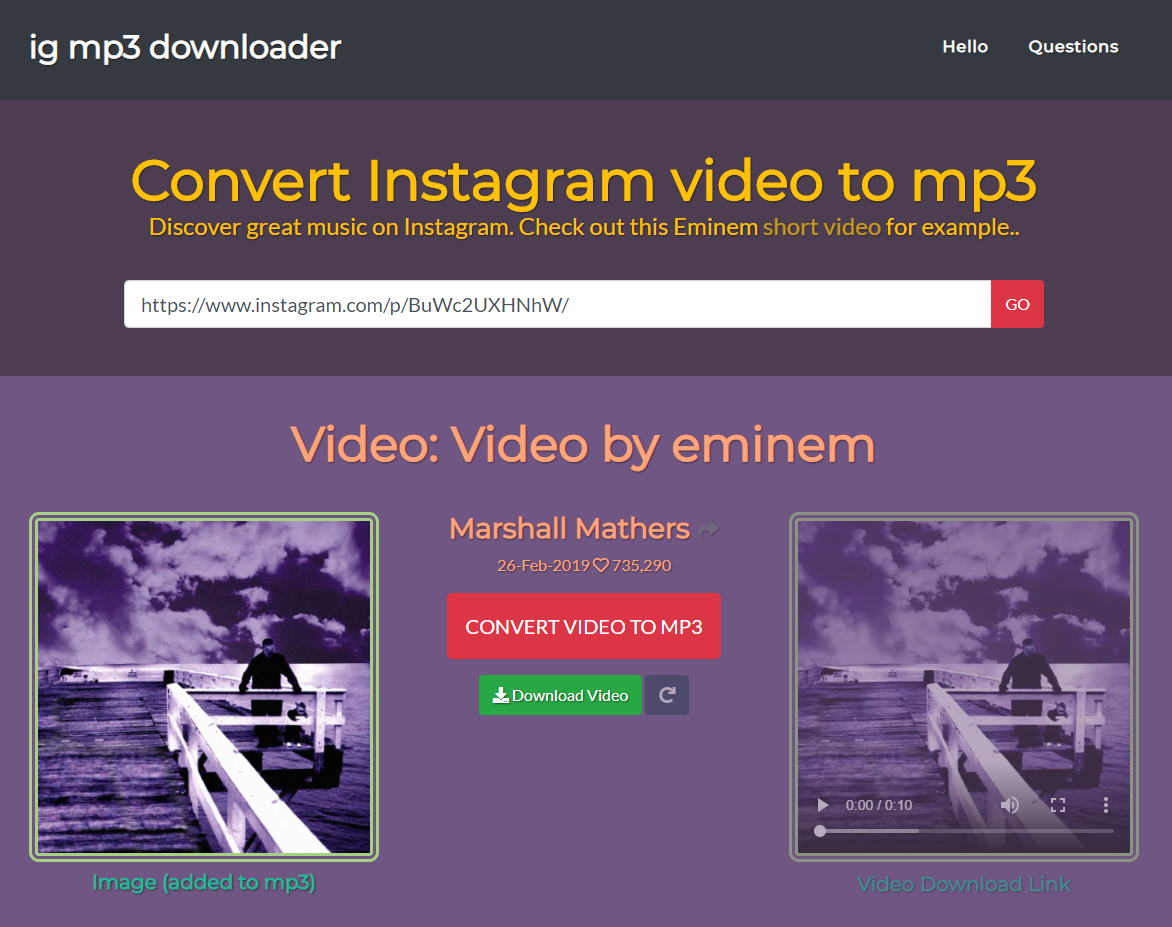 download instagram videos to mp3