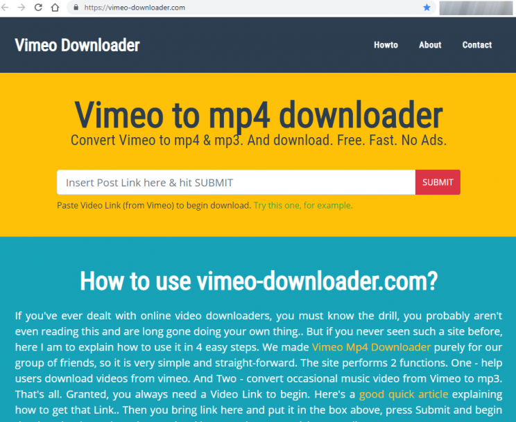 vimeo downloader front page