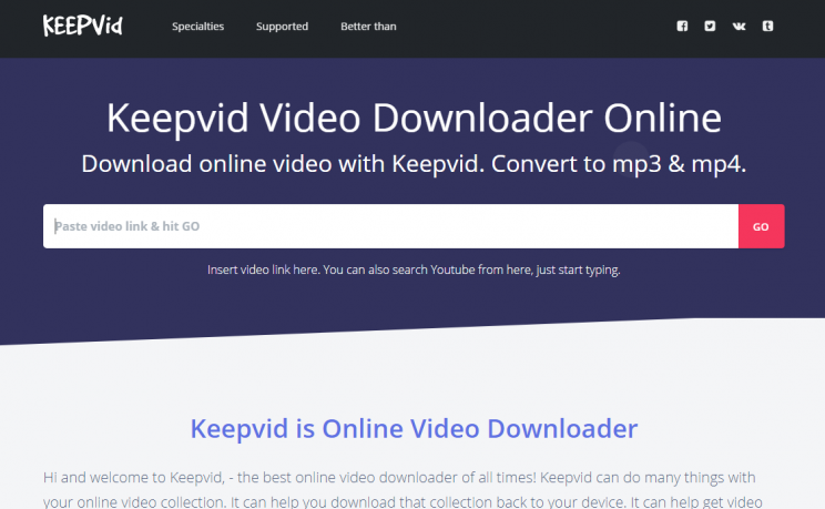 keepvid front page