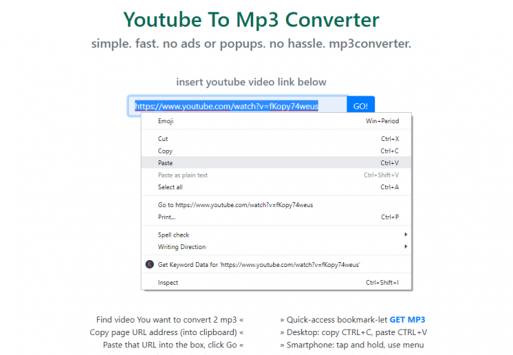 mp3converter paste URL